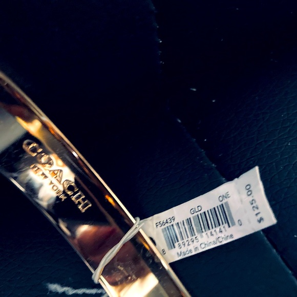 NWT Authentic Coach Gold Goldstone Bangle Bracelet - Picture 3 of 15